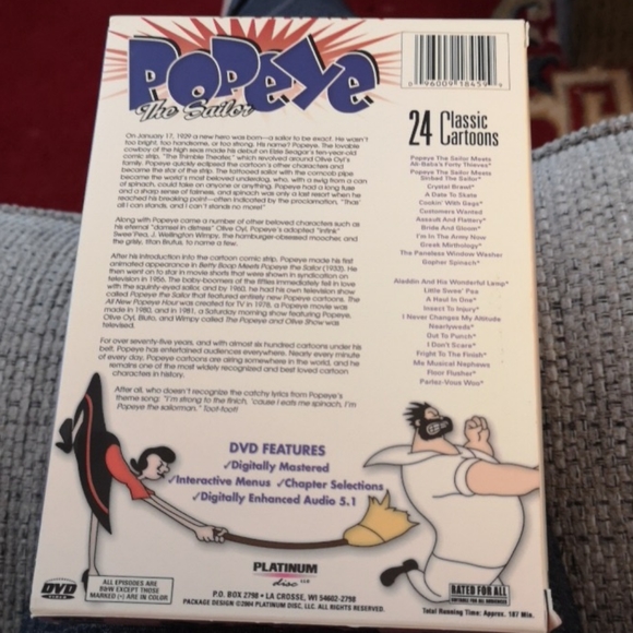 Dvd 2 Disc Set Popeye The Sailor Cartons - Picture 2 of 2